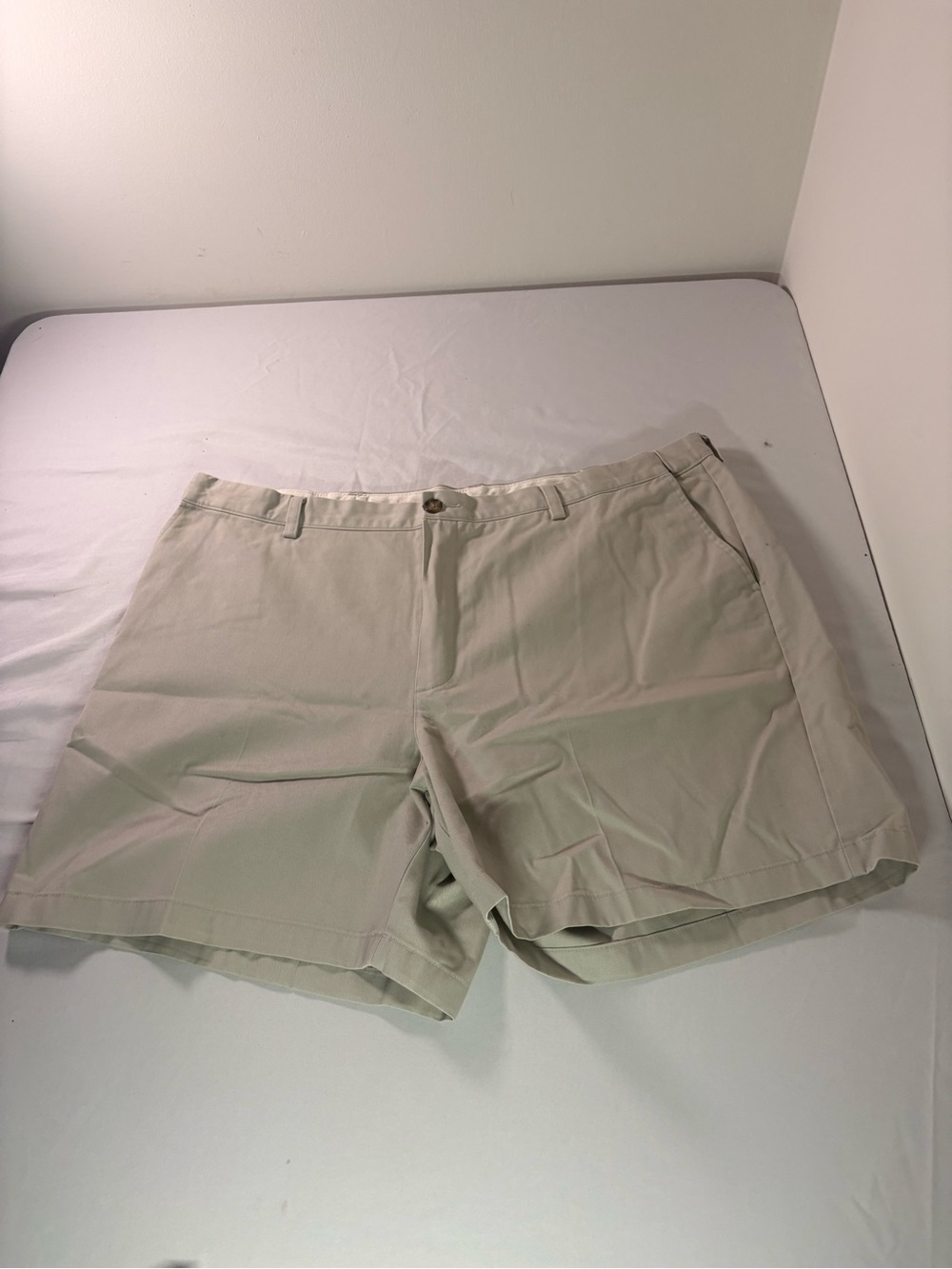 L.L. Bean Men's Beige Flat Front Shorts(ub3)